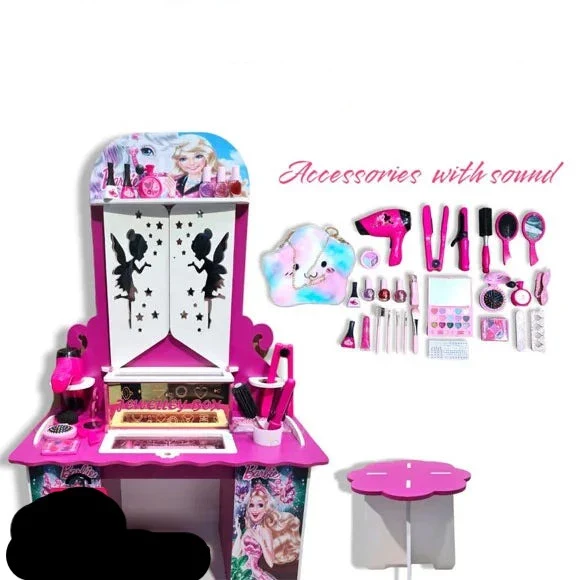 Portable Wooden Dressing Table Set - Image 3